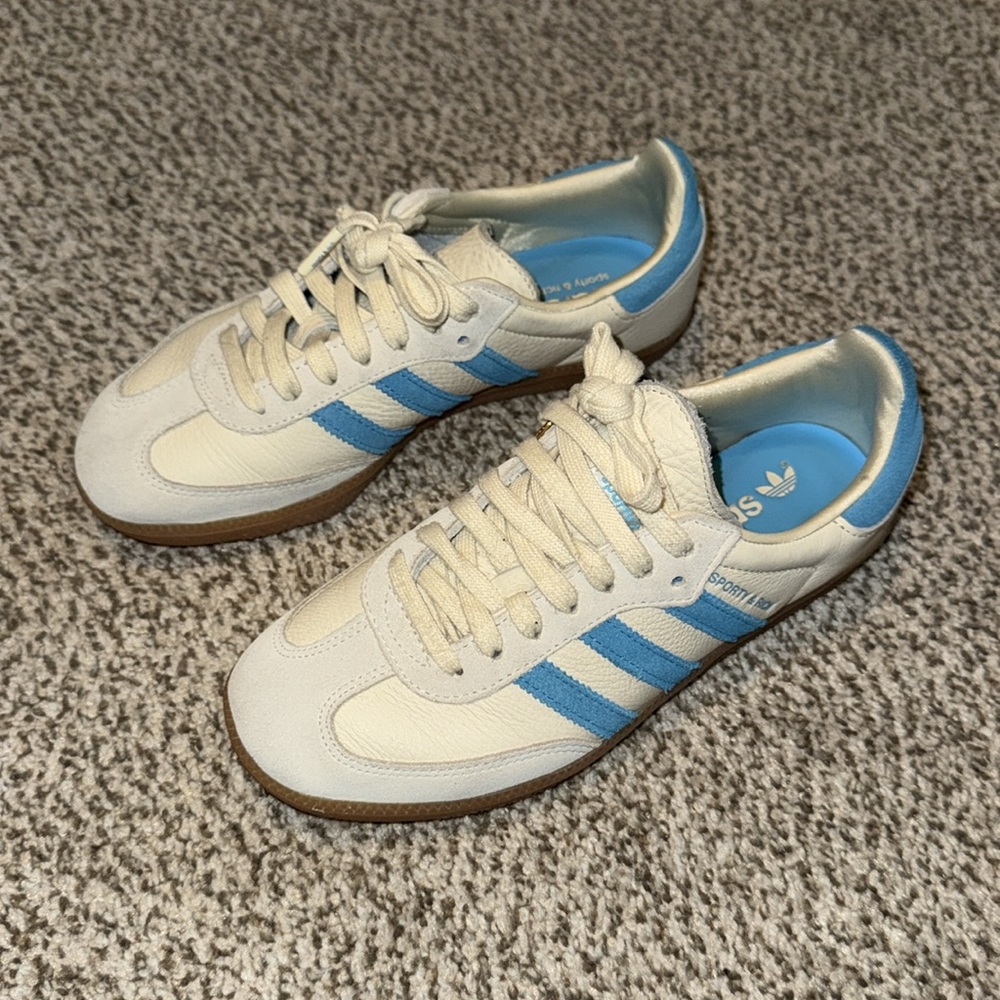 adidas × Sporty and Rich Samba "Cream Blue" sneakers